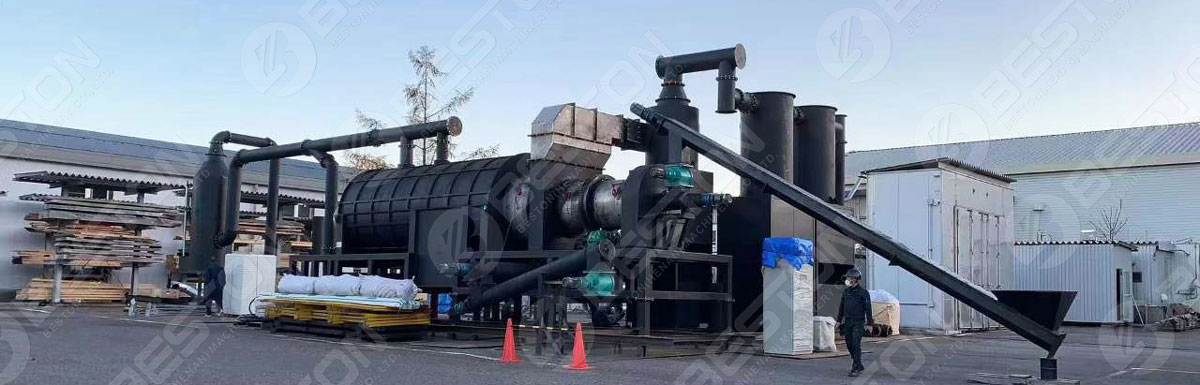 Beston Automatic Charcoal Manufacturing Machine Installed in Japan
